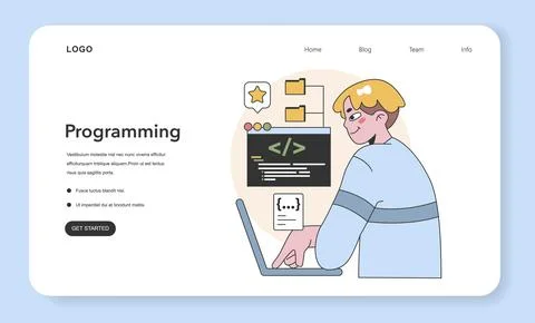 Programming essentials concept. Flat vector illustration Stock Illustration