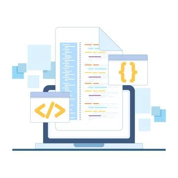 Programming file icon featuring single code document イラスト素材