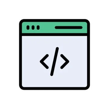 Programming flat color icon Stock-Illustration