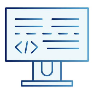 Programming flat icon. Development blue icons in trendy flat style. Computer Stock Illustration