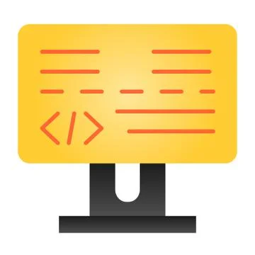 Programming flat icon. Development color icons in trendy flat style. Computer Stock Illustration