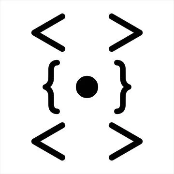 Programming focus target icon 8K ultra quality image ratio with brackets Stock-Illustration