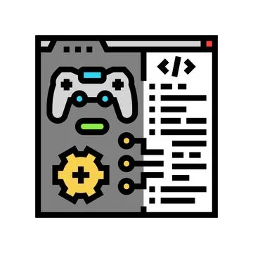 Programming game development color icon vector illustration Stock Illustration