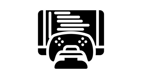 Programming game development glyph icon animation Stock Footage 326742994