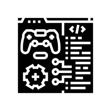 Programming game development glyph icon vector illustration Stock Illustration