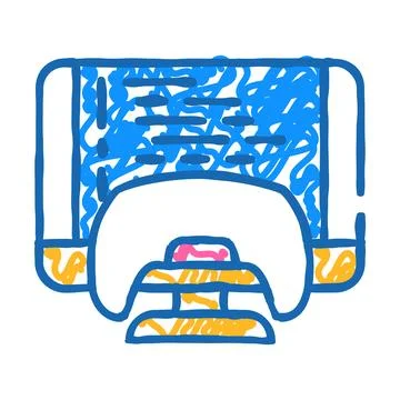 Programming game development icon doodle illustration Stock Illustration