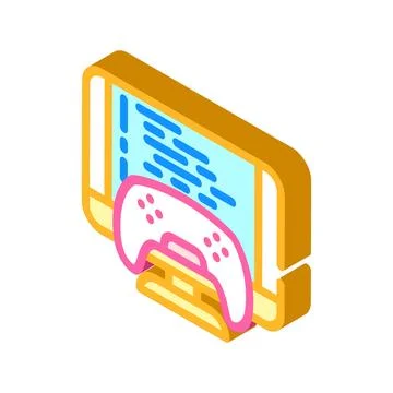 Programming game development isometric icon vector illustration Stock Illustration