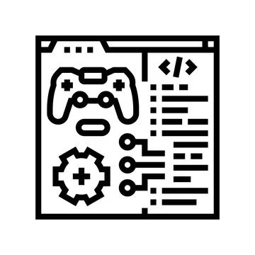Programming game development line icon vector illustration Stock Illustration