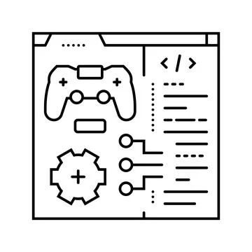 Programming game development line icon vector illustration Stock Illustration