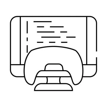 Programming game development line icon vector illustration Stock Illustration