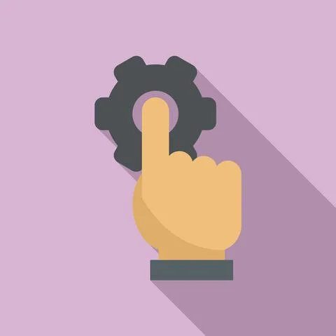 Programming gear icon flat vector. Work program Stock Illustration