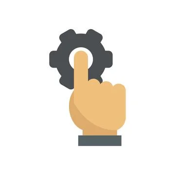 Programming gear icon flat vector. Work program Stock Illustration