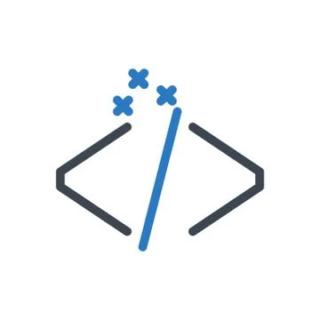 Programming glyph color icon Stock Illustration