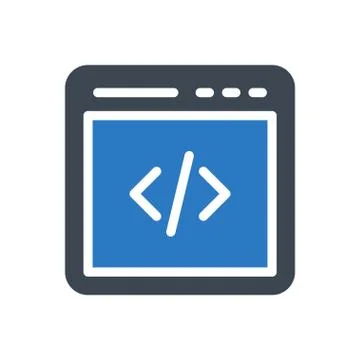 Programming glyph colour icon 스톡 일러스트