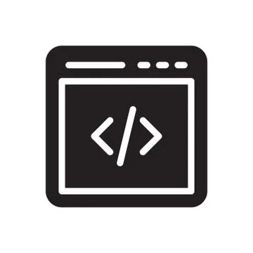 Programming glyph flat icon Stock-Illustration
