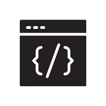 Programming glyph flat icon Illustrazione stock