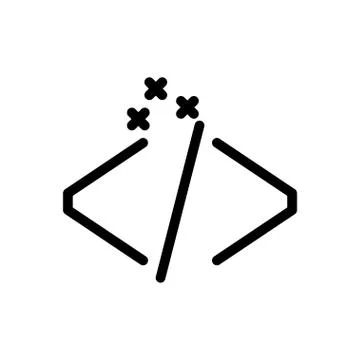 Programming glyph flat icon Illustration