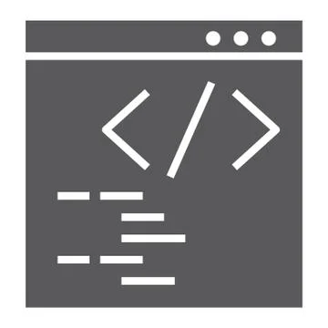 Programming glyph icon, website and development Stock Illustration