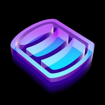 Programming icon: 3d neon glowing Database made of glass, vector illustration Stock Illustration