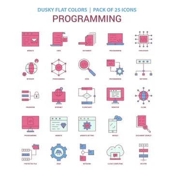 Programming icon Dusky Flat color - Vintage 25 Icon Pack Stock Illustration