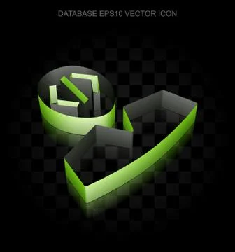 Programming icon: Green 3d Programmer made of paper, transparent shadow, EPS 10 Stock Illustration