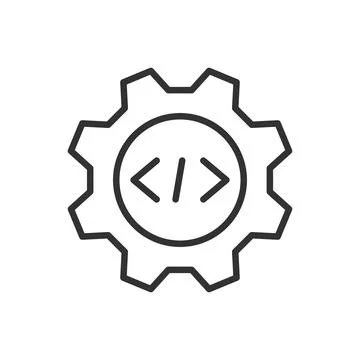 Programming, icon in line design. Programming, code, developer, software, coding Stockillustratie