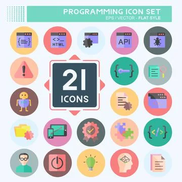 Programming Icon Set. suitable for Programming symbol. flat style. simple des イラスト素材