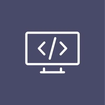 Programming icon simple flat style outline illustration イラスト素材