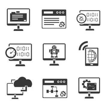 Programming icons Stock Illustration