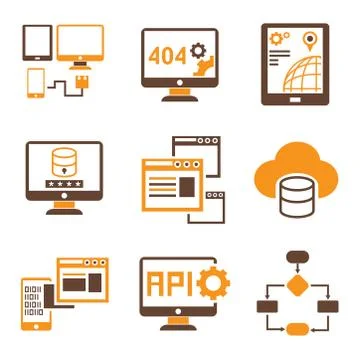 Programming icons 库存插图