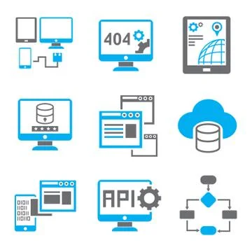Programming icons Stock Illustration