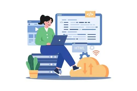 Programming Illustration concept on white background Stock Illustration