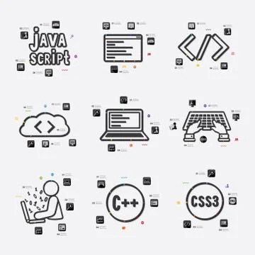 Programming infographic 스톡 일러스트