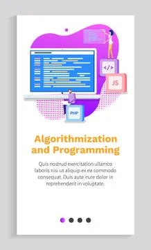 Programming Innovation, Scripts and Laptop Vector Stock Illustration