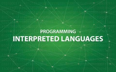 Programming interpreted languages concept illustration white text illustration Illustrazione stock