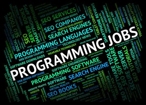 Programming Jobs Represents Software Development And Career Illustrazione stock