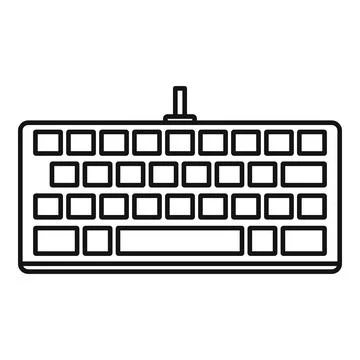 Programming keyboard icon, outline style 스톡 일러스트