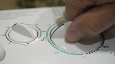 The Programming Knobs Of A Old An Washing Machine 스톡 동영상 117620546