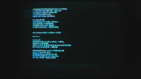 Programming languafge or system information getting displayed at computer Stock Footage 312099484