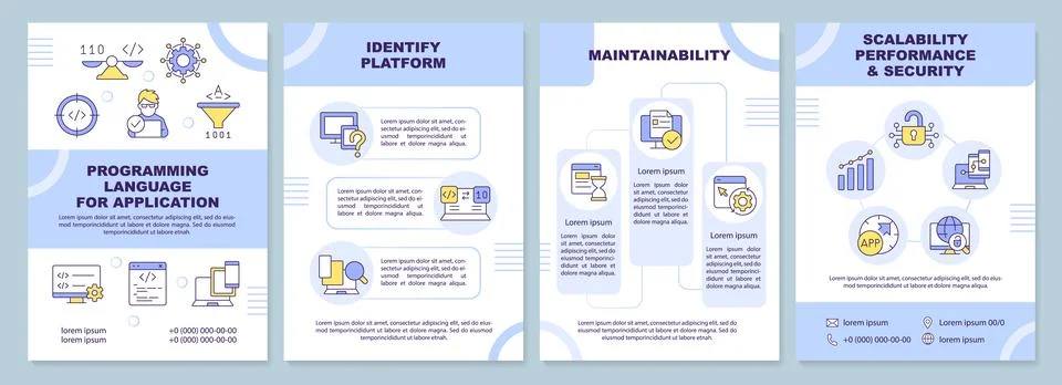 Programming language for application brochure template Illustrazione stock