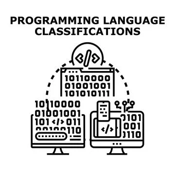Programming language classifications developing digital software application イラスト素材