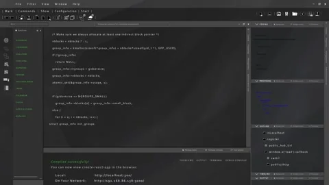 Programming language code text animation inside software UI Stock Footage 280123510