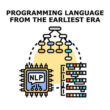 Programming language development concept with natural language processing 스톡 일러스트