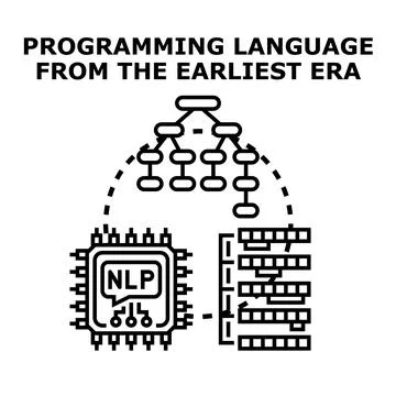 Programming language development concept with natural language processing イラスト素材