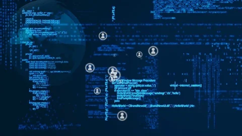 Programming language of digital connection Stock Footage 110538517