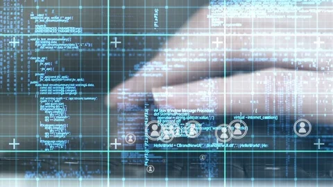 Programming language of digital connection Stock Footage 110545444