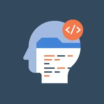 Programming language, learn to code, website design and development 스톡 일러스트