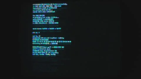Programming language or information getting displayed on computer against a Stock Footage 312099719