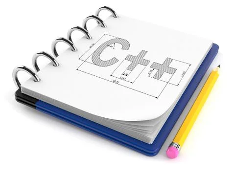 Programming language text with pencil Illustrazione stock