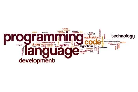 Programming language word cloud Stock Illustration